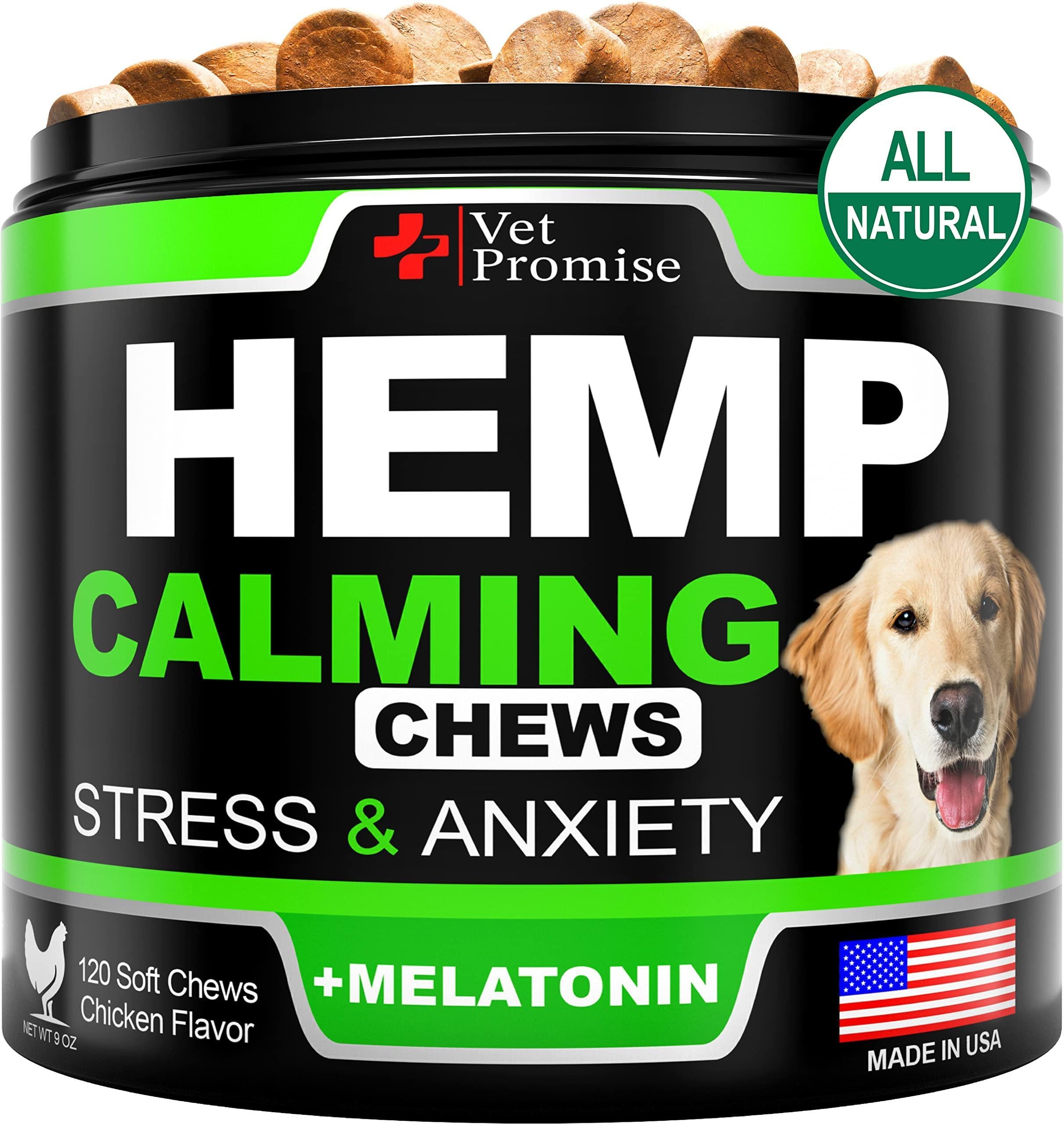 Hemp Calming Chews for Dogs with Anxiety and Stress - 120 count