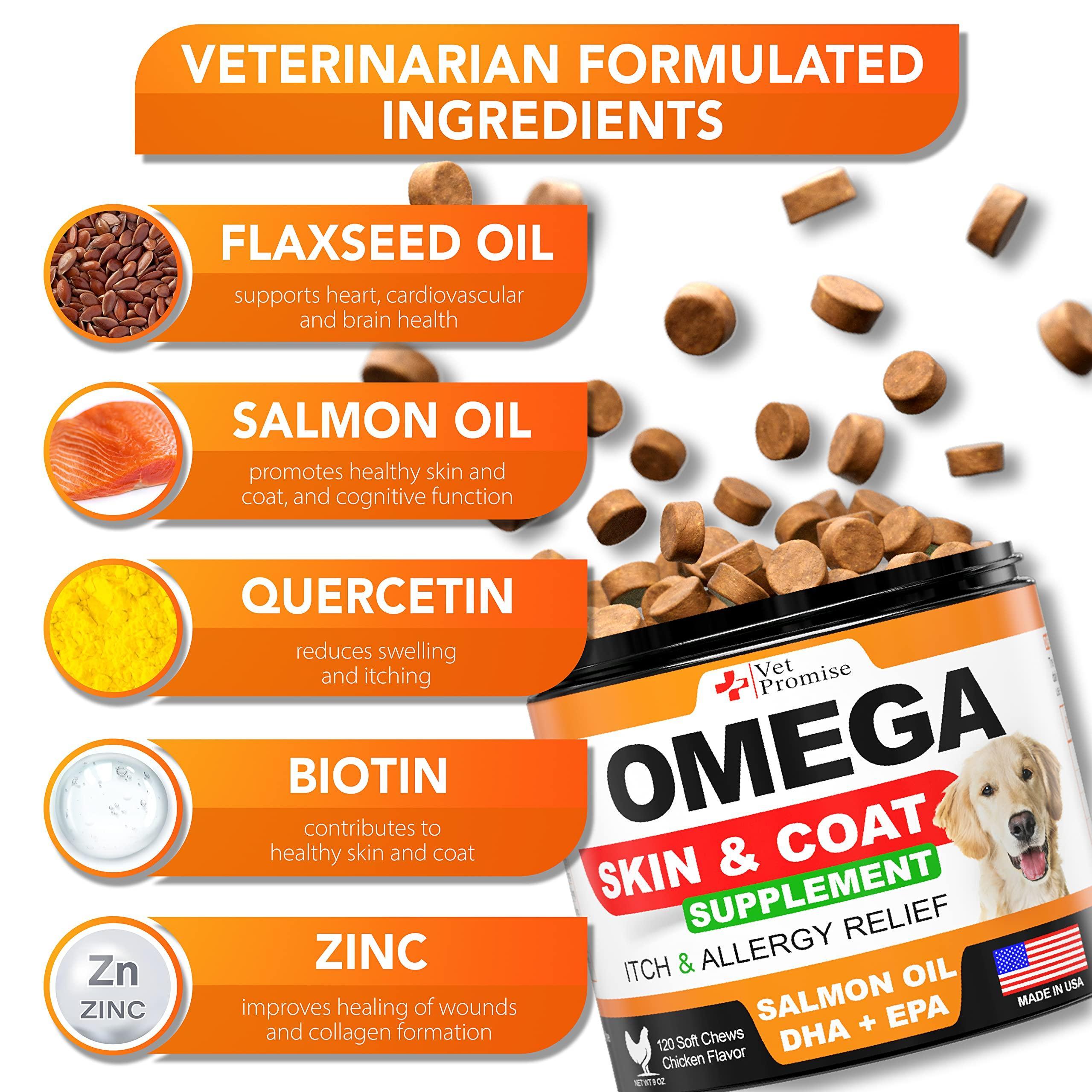 Omega 3 Fish Oil for Dog Skin and Coat - 120 count