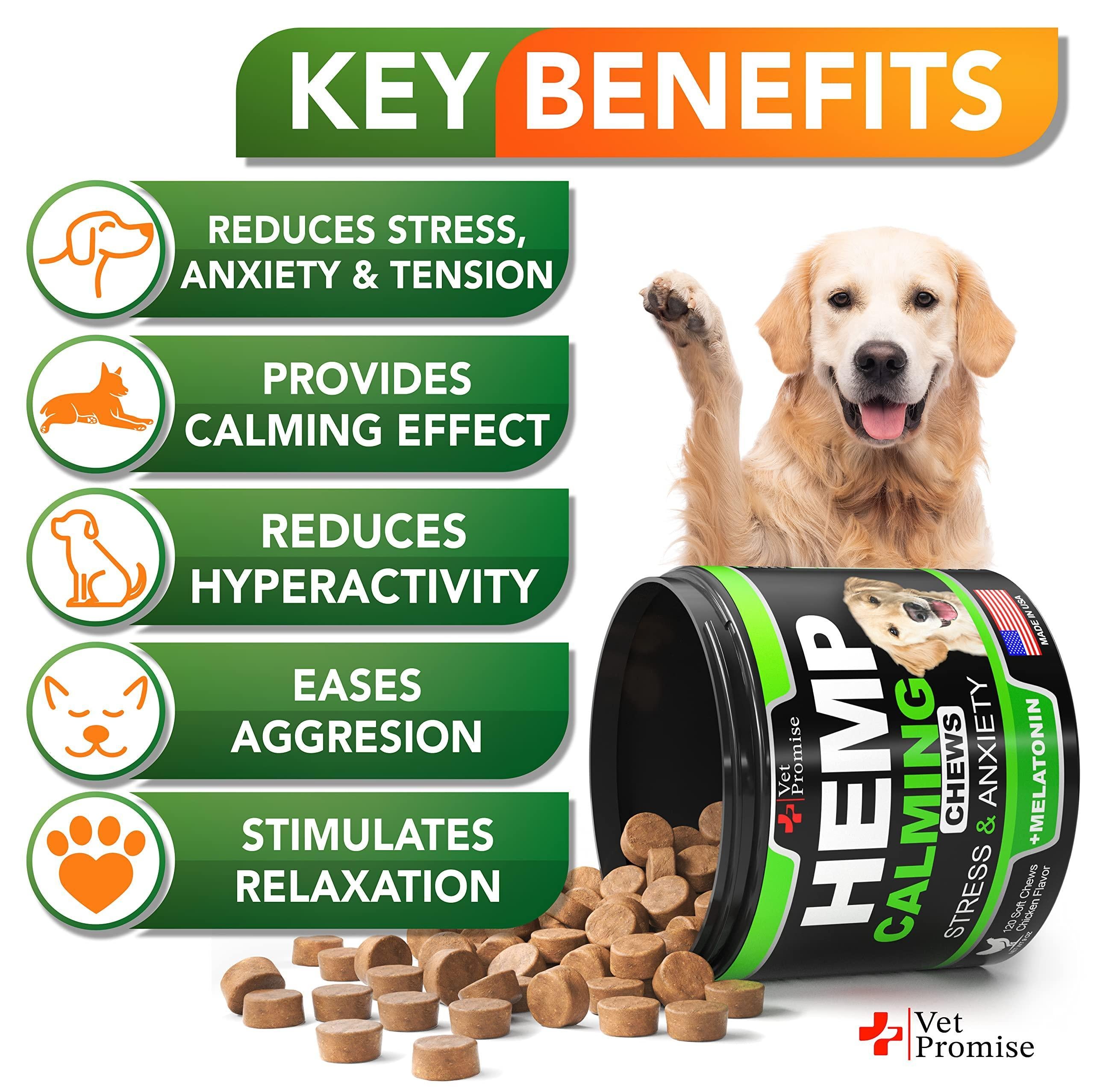 Hemp Calming Chews for Dogs with Anxiety and Stress - 120 count